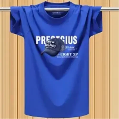 Letter Print Crew Neck Short Sleeves Sports Casual Wear Men T-Shirt