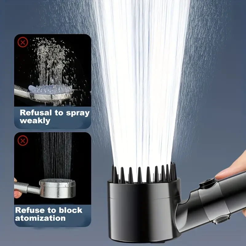 1pc Pressurized Handheld Shower Head, 3 Modes Adjustable Water Output Shower Hea