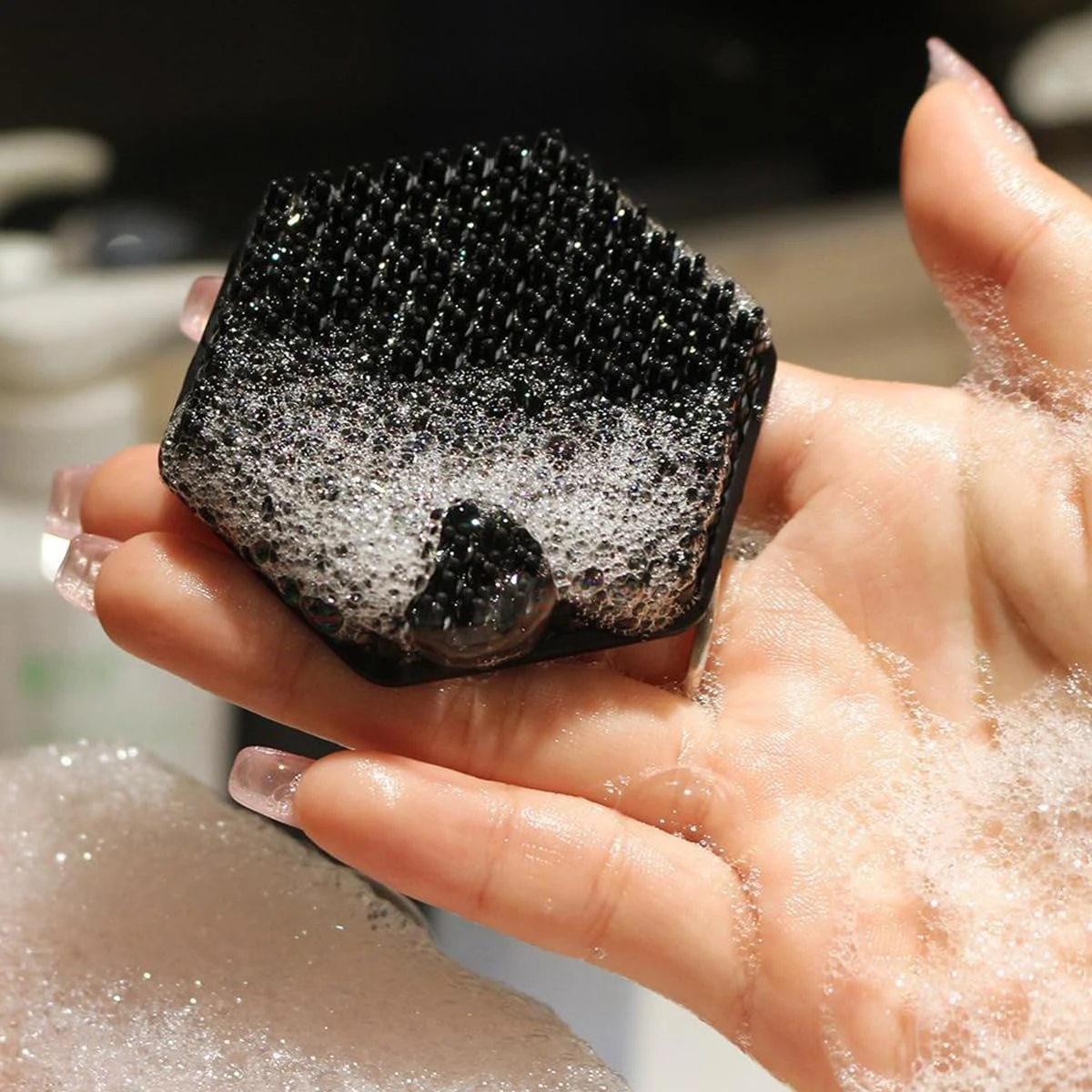 Men's Face Scrubber, Silicone Facial Cleansing Brush, Gentle Exfoliator Pad & Ma