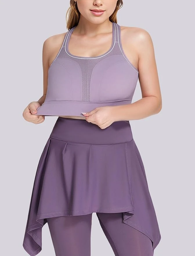 Women High Impact Sports Bra Racerback Molded Cup Supportive Workout Bra Adjusta