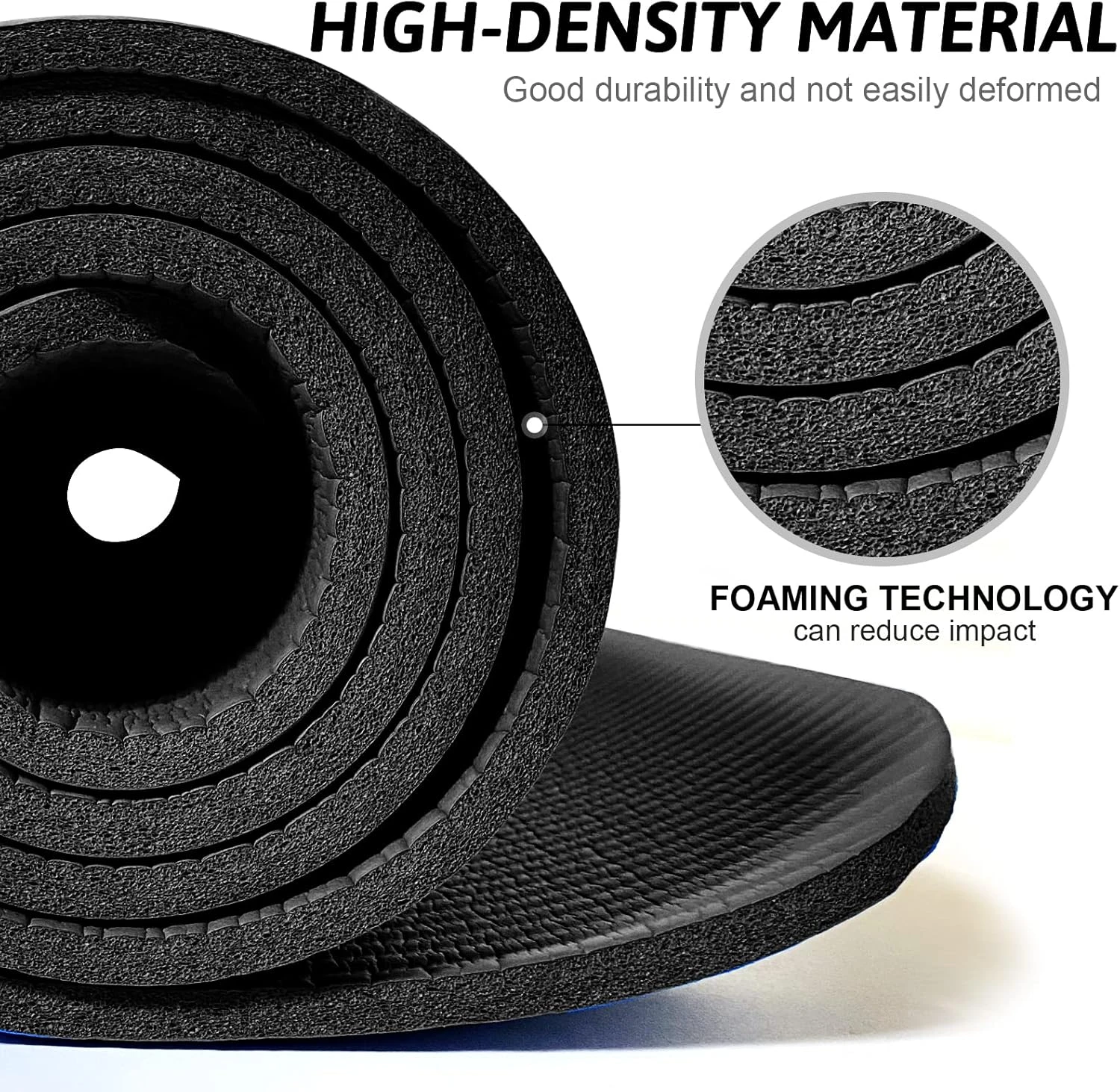 SKY-TOUCH Yoga Mat Non Slip, Yoga Mat with Strap Included 10mm Thick Exercise Ma