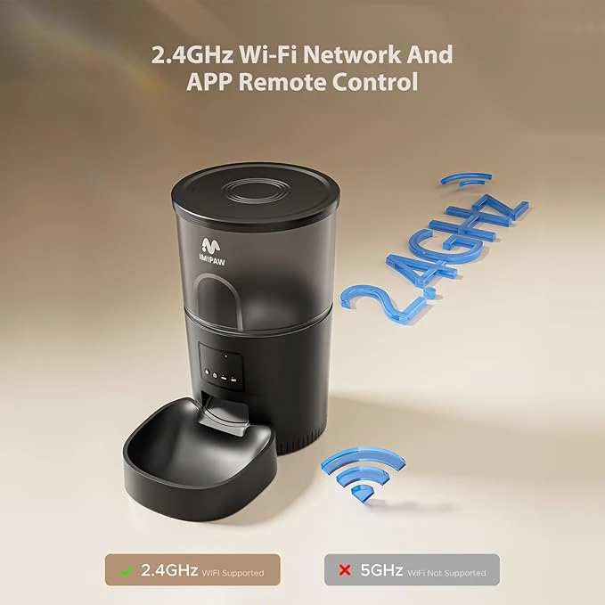 Automatic Cat Food Dispenser, WiFi Cat Feeder with APP Remote Control for Dry Pe