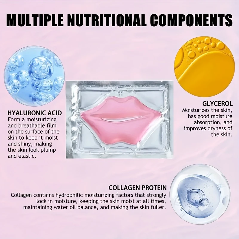 20pcs Collagen Crystal Lip Mask Moisturizes Dry Lips, Smooths Fine Lines, Deeply