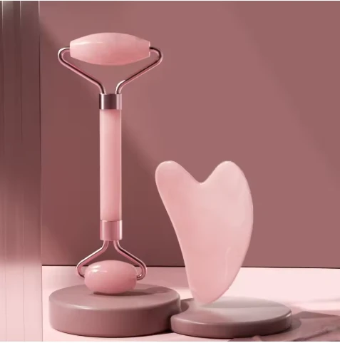 2Pcs Face Massager Roller Guasha Board Resin Scraper Wrinkle Remover Massage Rol