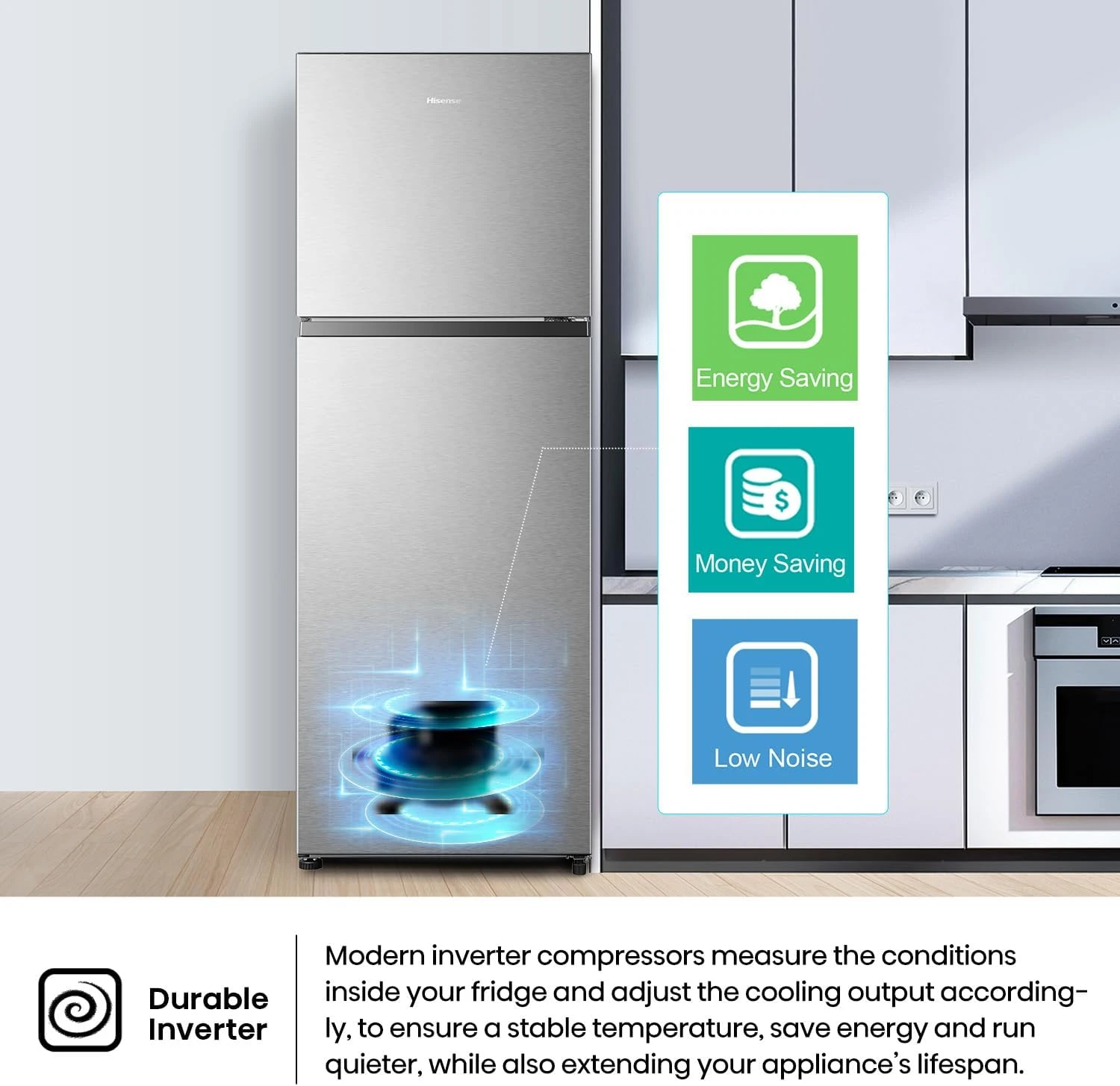 Hisense HTM60320D3, 418 Litres Top Mount Refrigerator with Inverter Compressor, 
