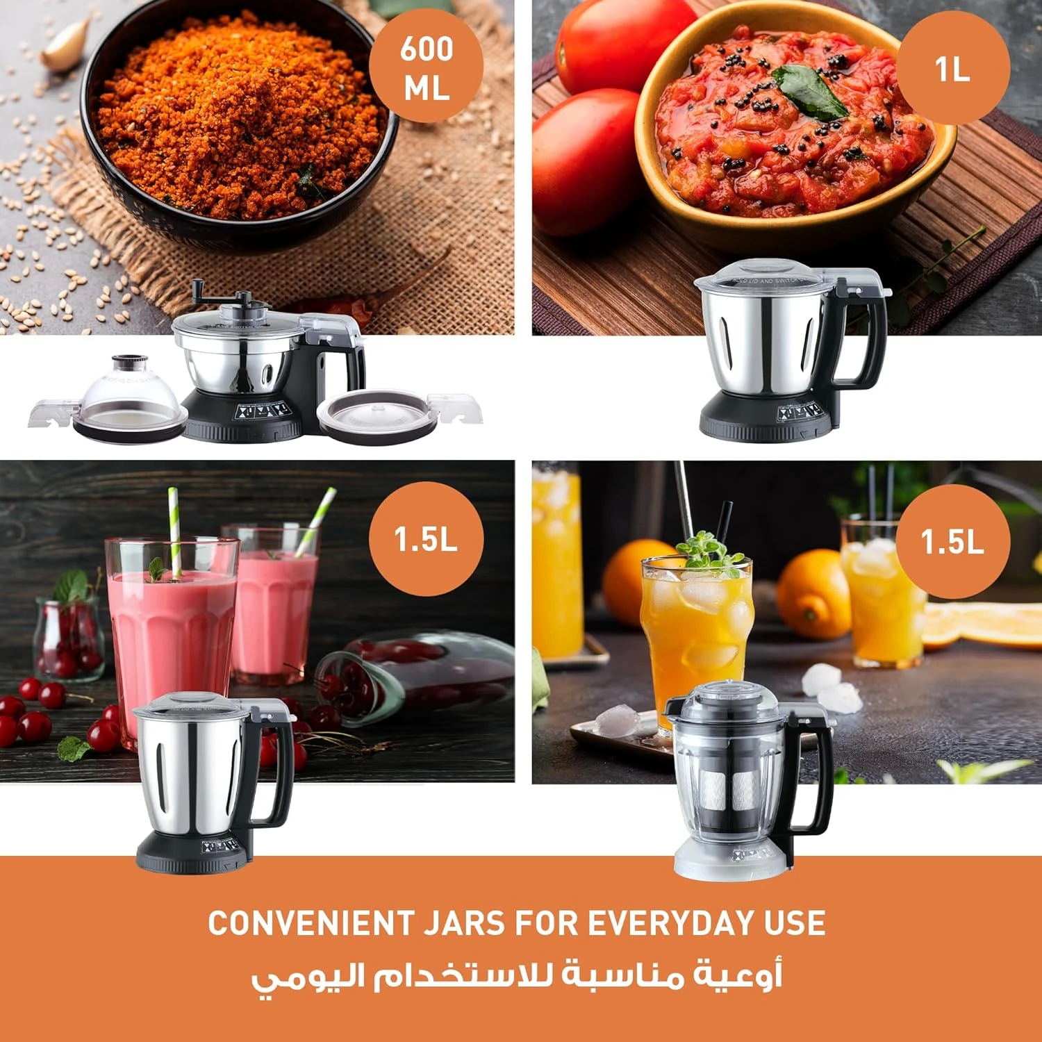 Panasonic 2000W Powerful Mixer Grinder with Double Safety Lock, 4 Multipurpose J