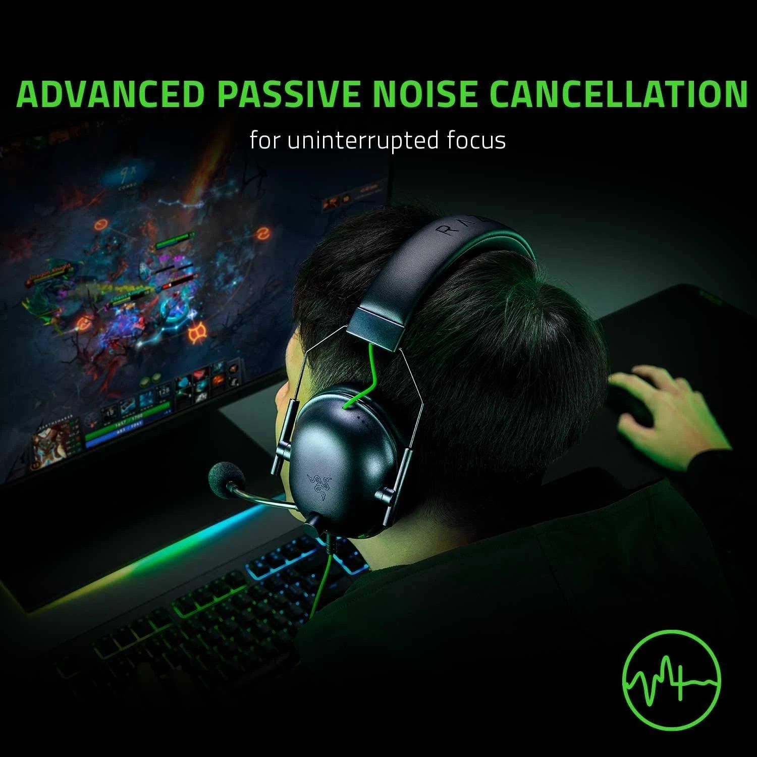 Razer BlackShark V2 X Gaming Headset: 7.1 Surround Sound, 50mm Drivers, Memory F