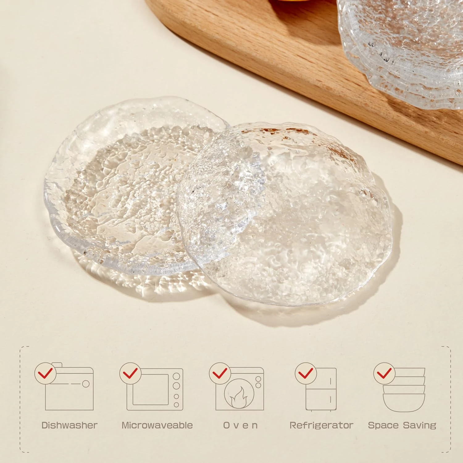 Cryyam Soy Sauce Dishes, Small Dipping Sauce Cups and Bowls, 3.1 Inch Clear Serv