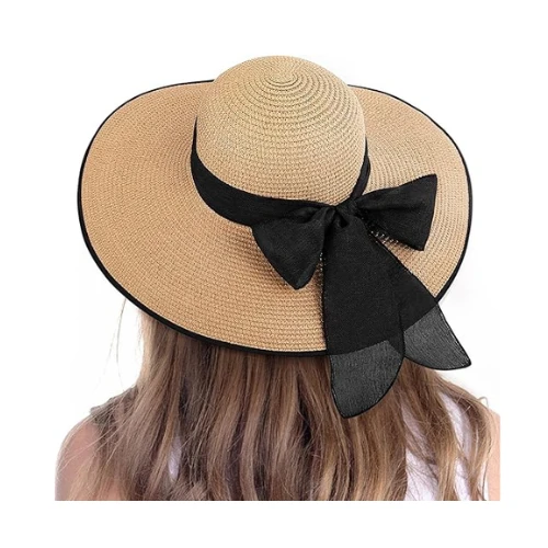 Beach Hats for Women, Wide Brim Sun Straw Hat for Women, Sun Hat UPF 50+ UV Prot