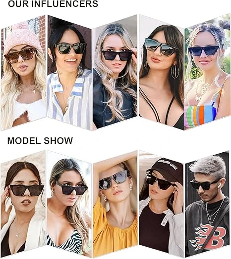 SOJOS Oversized Square Cateye Polarized Sunglasses for Women Men Big Trendy Sunn