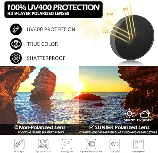 Polarized Sunglasses for Women Oversized Sun Glasses Fashion Shades SUNIER S85