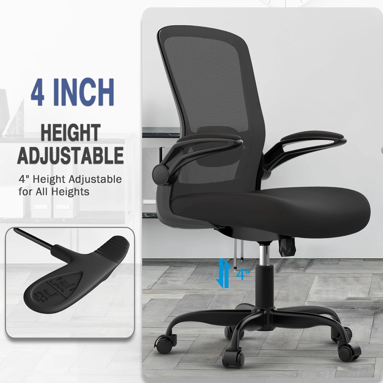 Ergonomic Office Chair - BIFMA Certified High Back Mesh Desk Chair with Adjustab