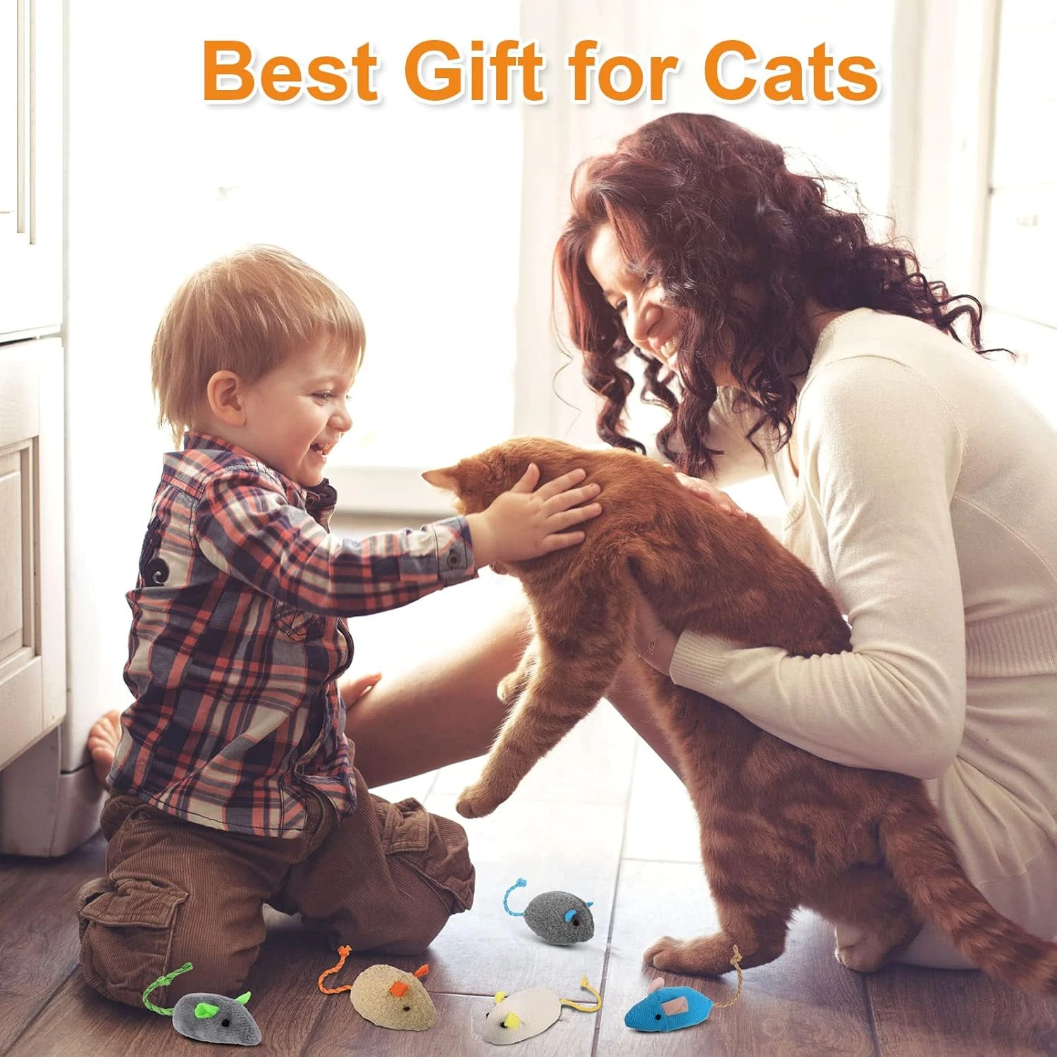 Dacitiery 9Pcs Cat Catnip Mice Toys for Cat, Soft Mouse Toys Playing Chewing Tee