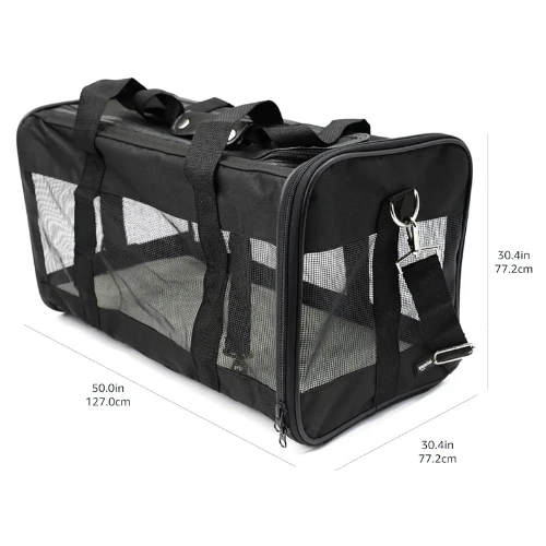 Basics Soft-Sided Mesh Pet Travel Carrier, Large, Black