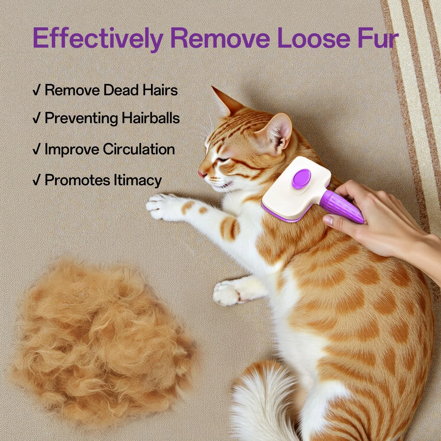 ACE2ACE Cat Brush, Dog Brush, Self Cleaning Cat Dog Slicker Brush, Pet Grooming 