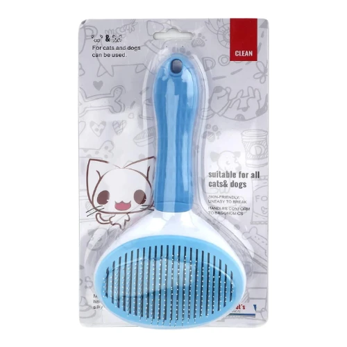 Depets Self Cleaning Slicker Brush, Dog Cat Bunny Pet Grooming Shedding Brush - 