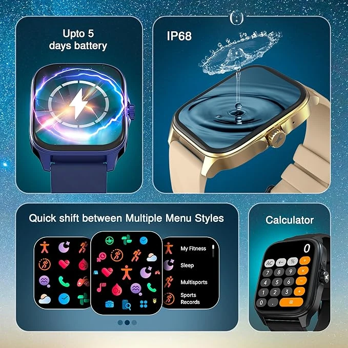 Fastrack Astor FS1 Pro Smart Watch, 1.97' AMOLED Display, Bluetooth Calling, 100