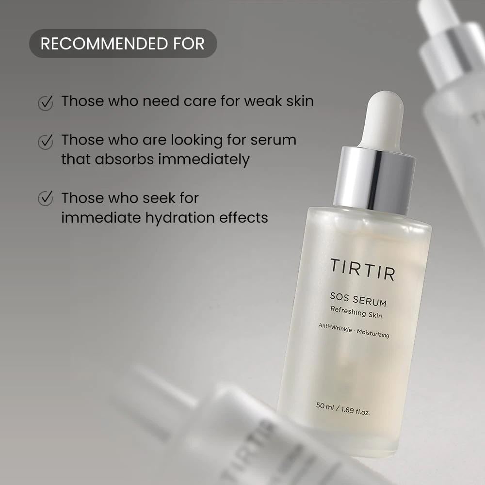 TIRTIR SOS Serum - Radiant Glow Boosting Face Serum - Plumping, Anti Aging, Hydr
