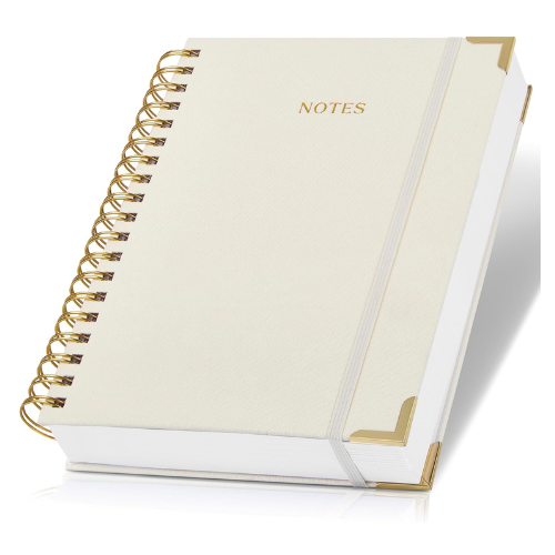 Aesthetic Thick Spiral Notebook Journal For Women in B5 Format - Modern Linen Ha