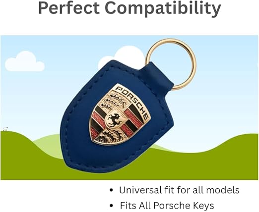 GENUINE Porsche Crest Keyring – Authentic Blue Porsche Logo Keychain, Premium Au