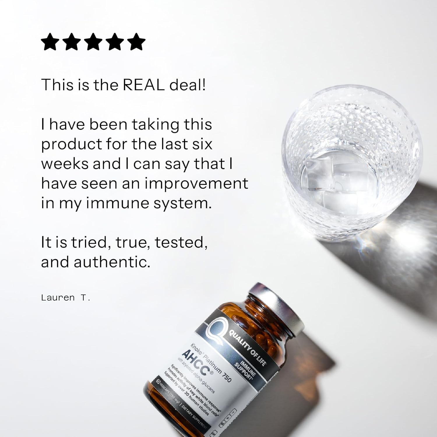 Quality of Life Premium Kinoko Platinum AHCC – 750mg Herbal Supplement for Immun