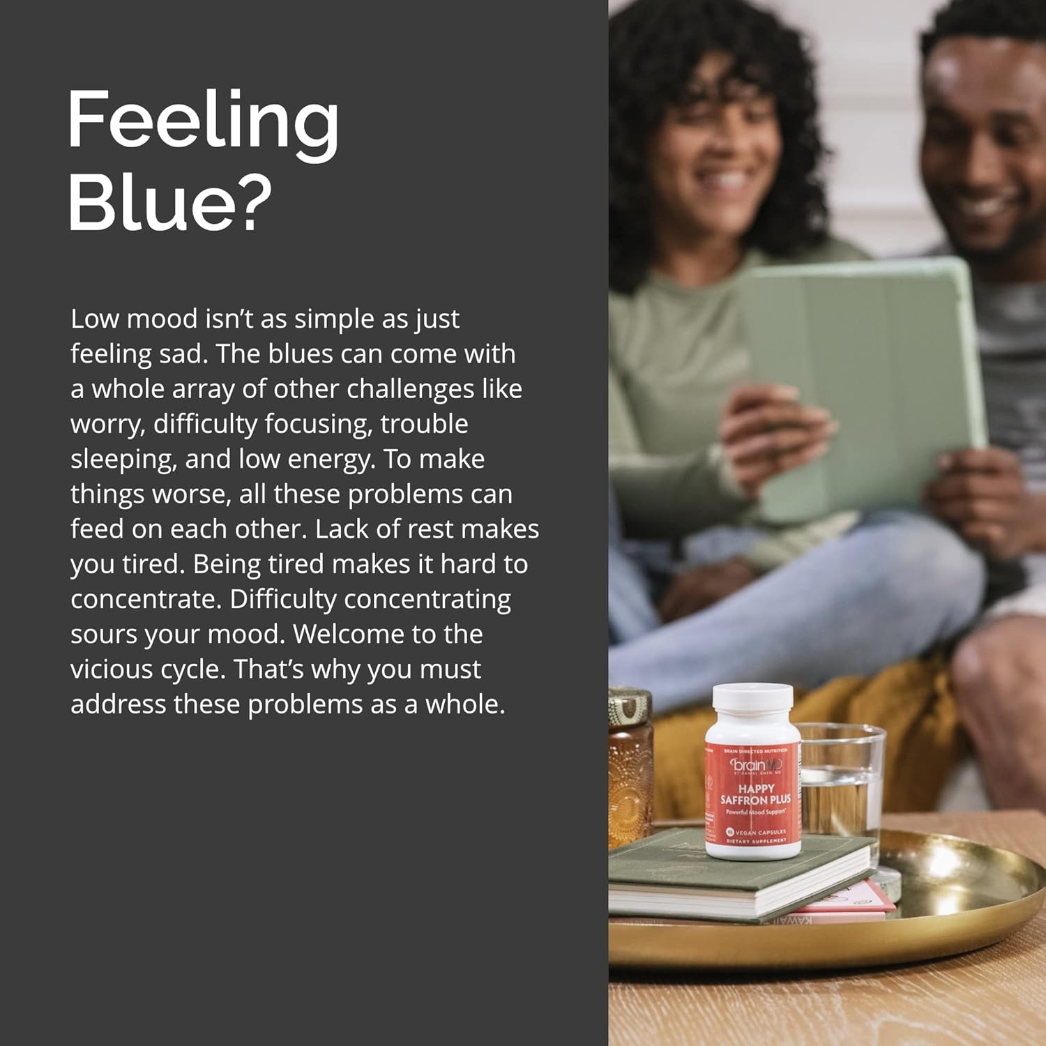 BRAINMD Dr. Amen Happy Saffron Plus – Mood & Emotional Wellness Support with Saf