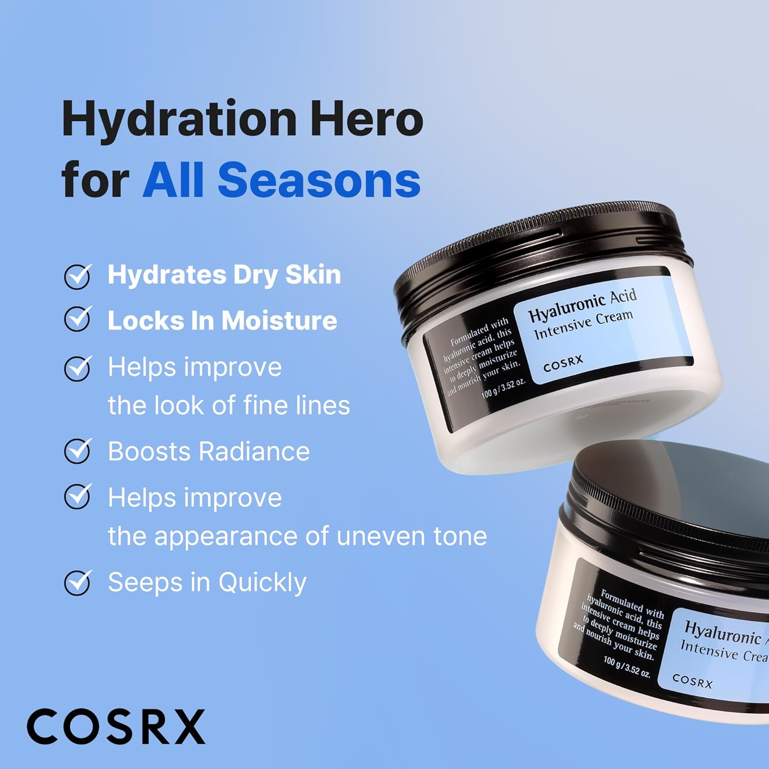 COSRX Hyaluronic Acid Moisturizing Cream 100g – Deep Hydration for Sensitive Ski