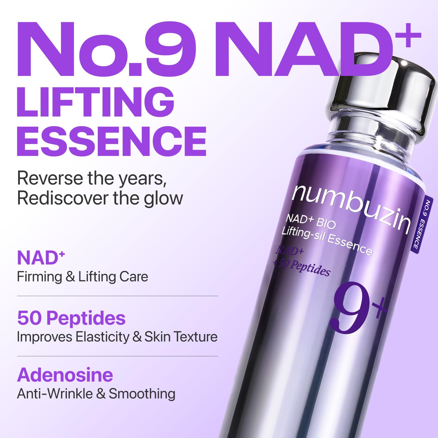 Numbuzin No.9 NAD+ Bio Lifting Serum – Peptide Facial Serum for Glow, Firming & 