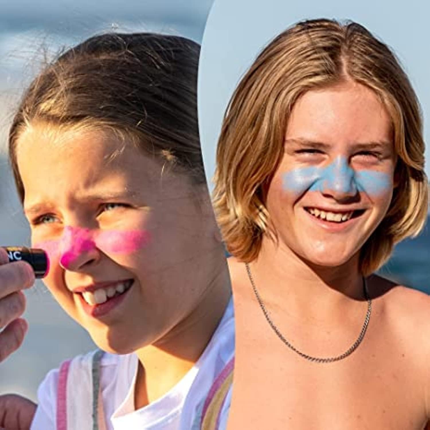 Sun Zapper Zinc Oxide Sunscreen Stick SPF 50+ – 4-Pack Tinted Sticks (Pink, Blue