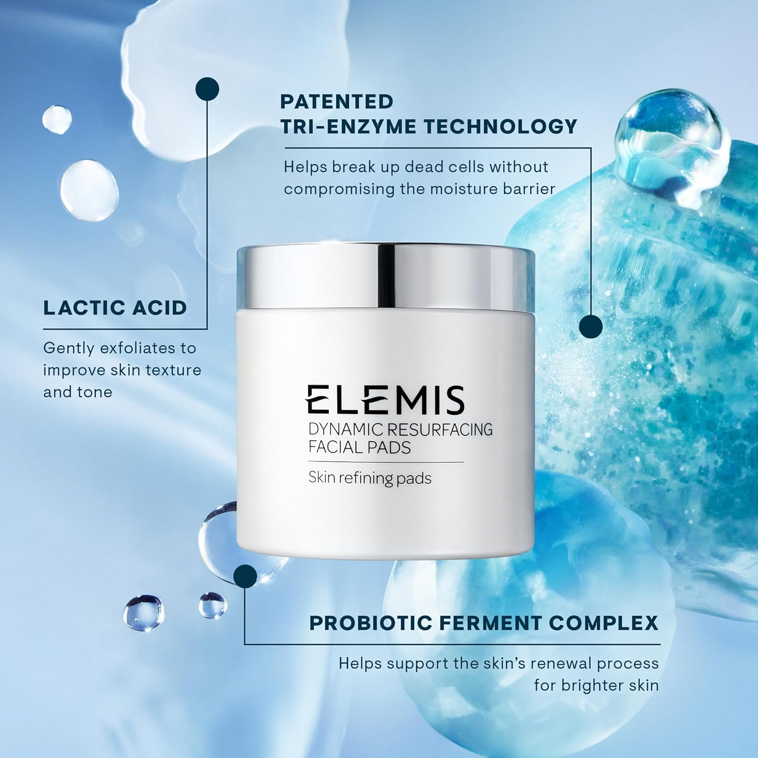 ELEMIS Dynamic Resurfacing Facial Pads | Gentle Textured Exfoliating Pads for Sm