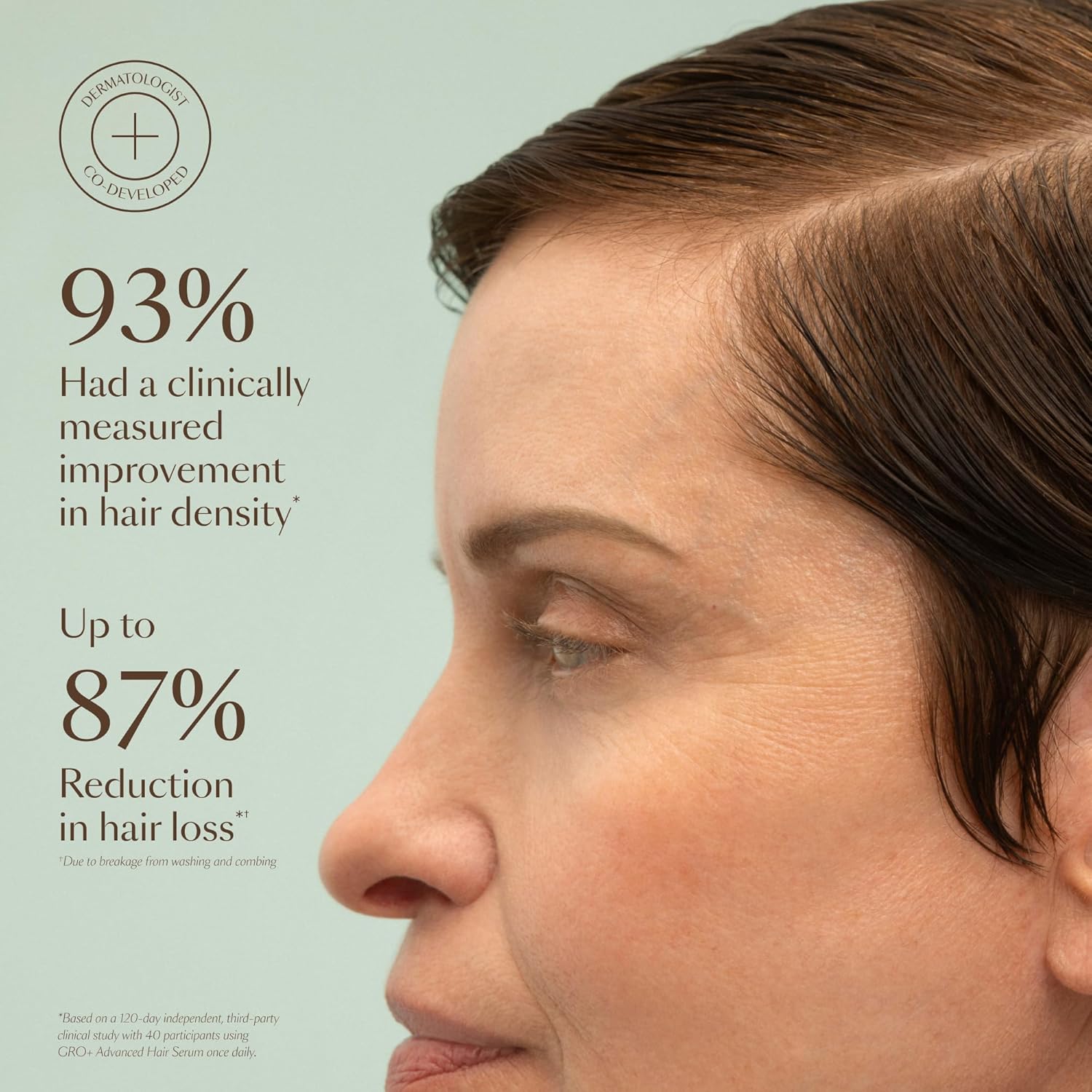 VEGAMOUR GRO+ Advanced Hair Serum – Hair Density Treatment to Reduce Shedding & 