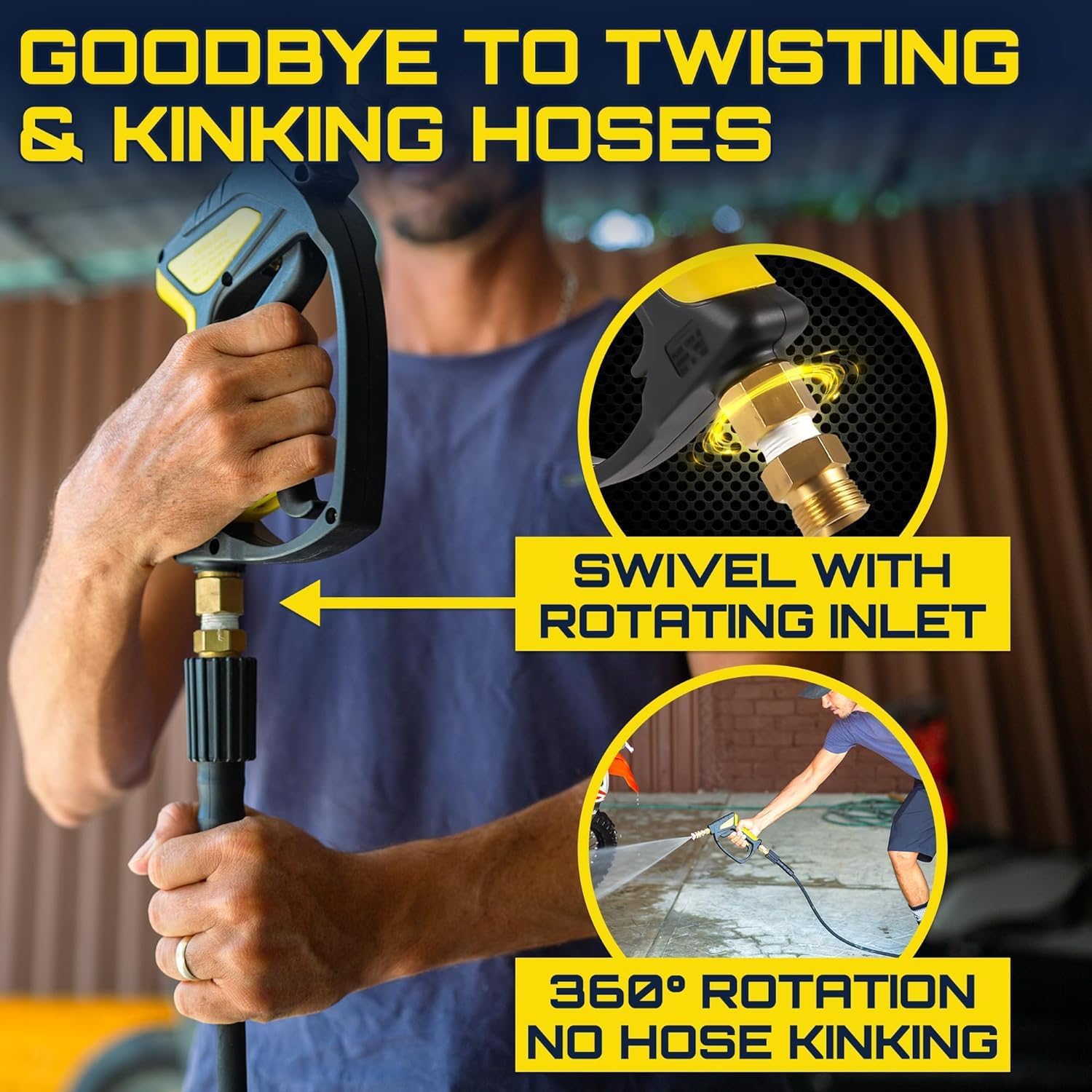 Clean Car USA Foam Cannon Pressure Washer Gun – Stubby Foam Sprayer with Swivel,