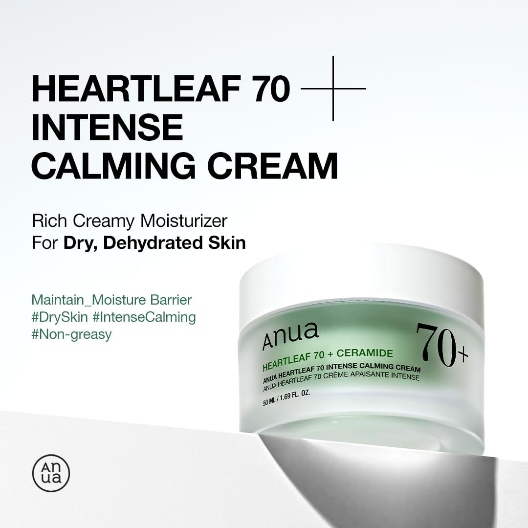 Anua Heartleaf 70% Soothing Cream – Calming Face Moisturizer for Sensitive & Irr