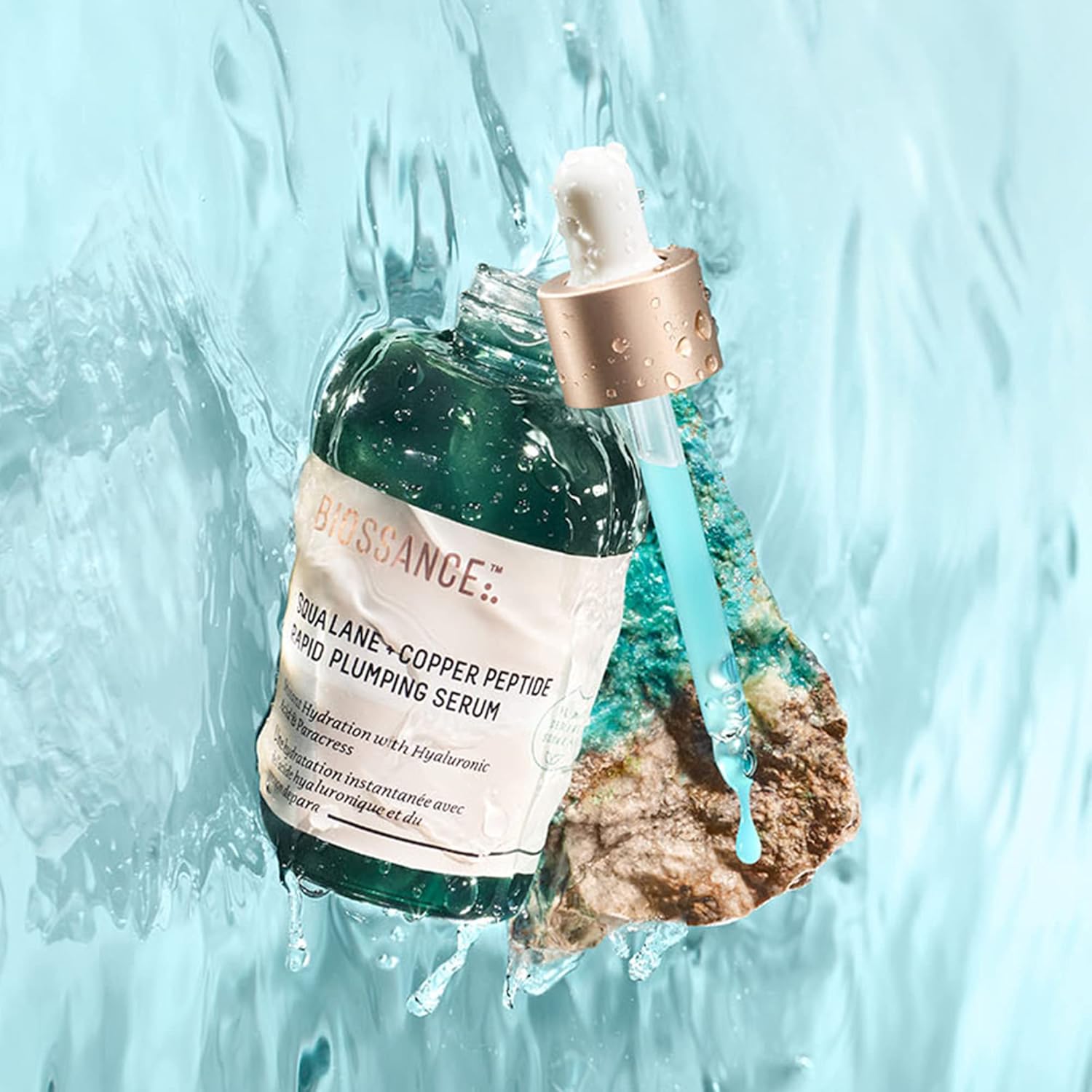 Biossance Squalane + Copper Peptide Rapid Plumping Serum – Face Serum for All Sk