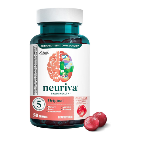NEURIVA Original Brain Supplement 50 Gummies – Boost Memory, Focus & Concentrati