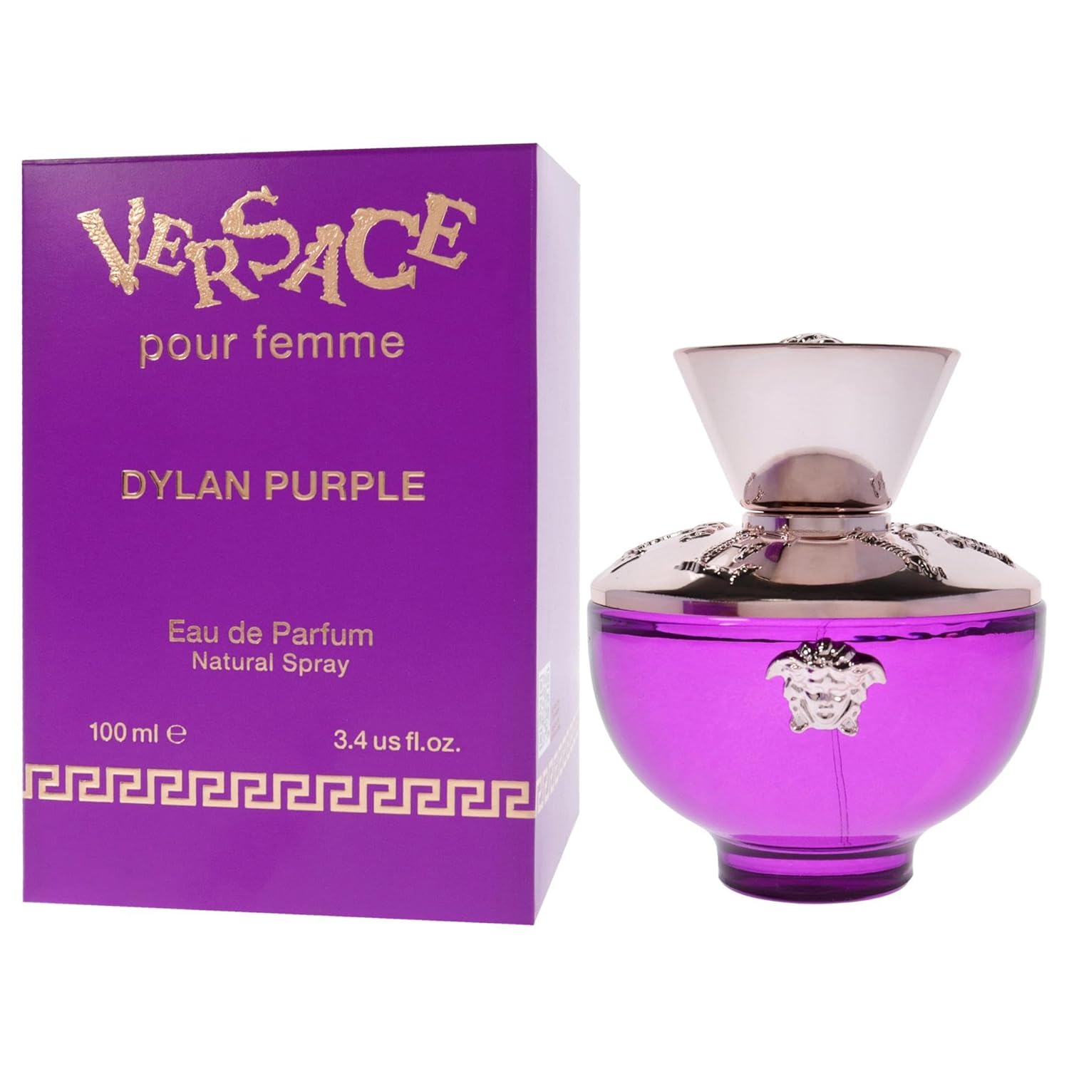 Versace Dylan Purple Eau de Parfum Spray for Women – 3.4 oz, Fruity Floral Luxur