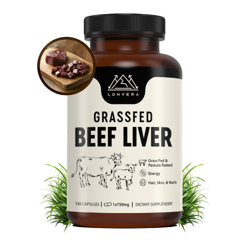Grass Fed Beef Liver Supplement 3000mg – Freeze Dried Desiccated Organs for Ener