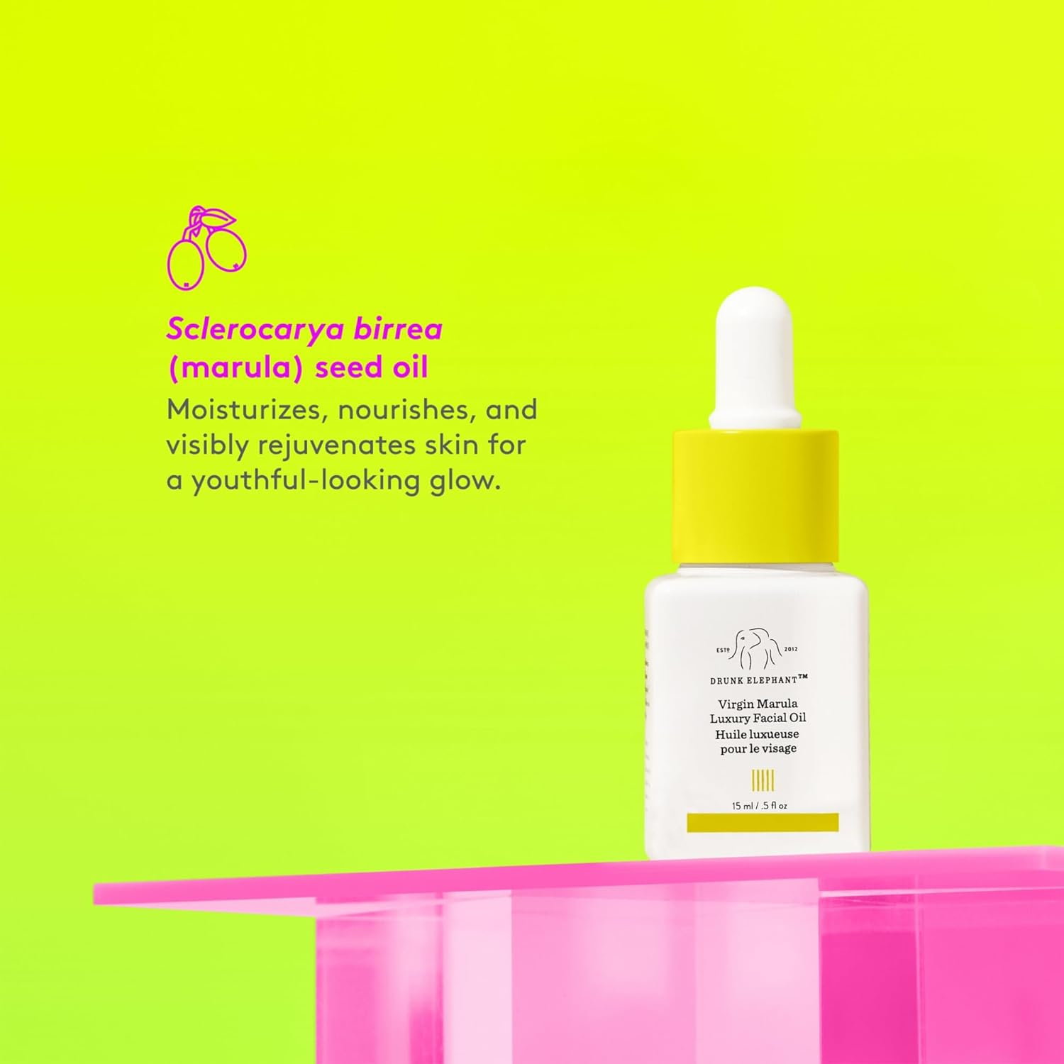 Drunk Elephant Virgin Marula Luxury Facial Oil – Deeply Nourishing Face Oil for 