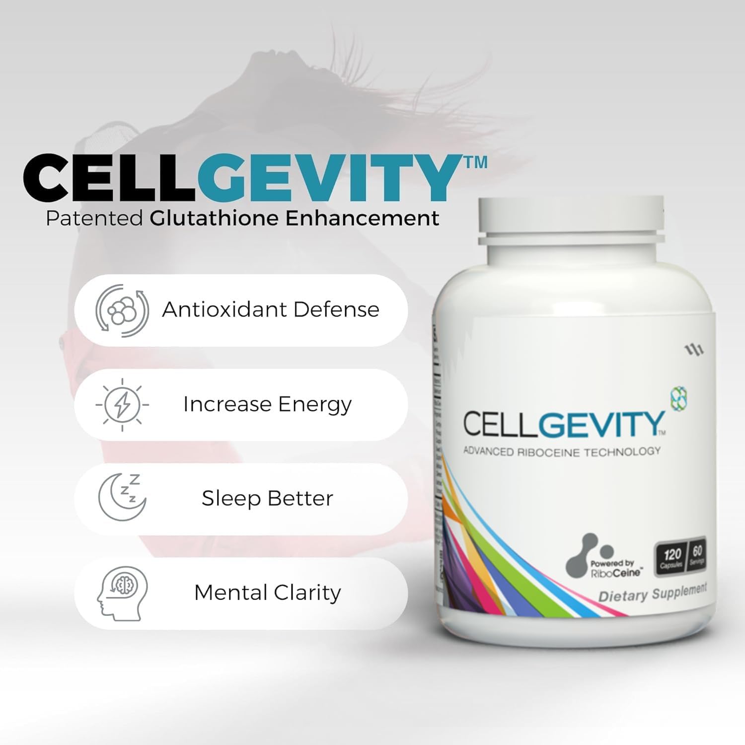 Cellgevity Advanced Riboceine Supplement – 120 Vegetable Capsules for Antioxidan