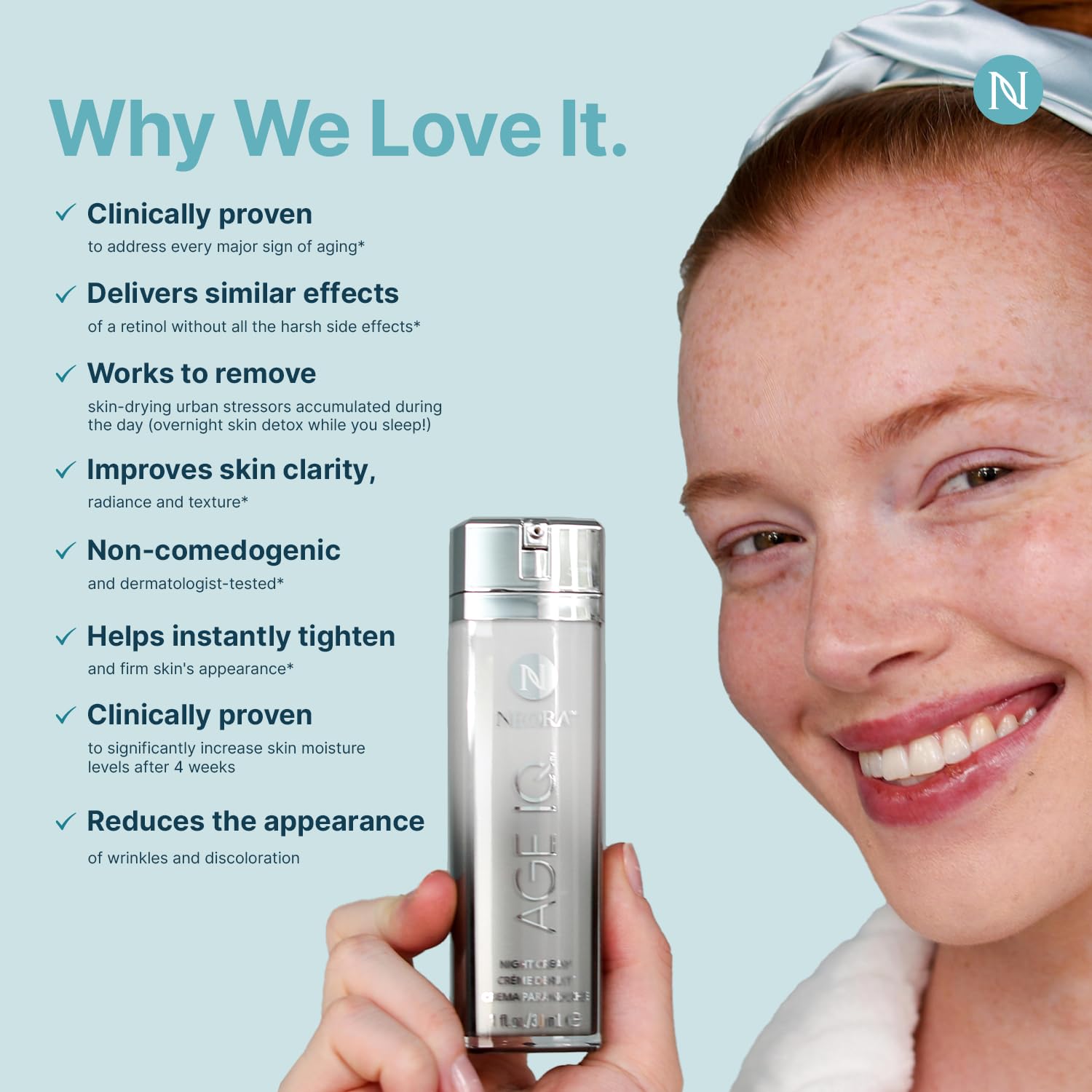 Neora Age IQ Night Cream | Bidens Pilosa, Peptides & Hyaluronic Acid | Anti-Agin