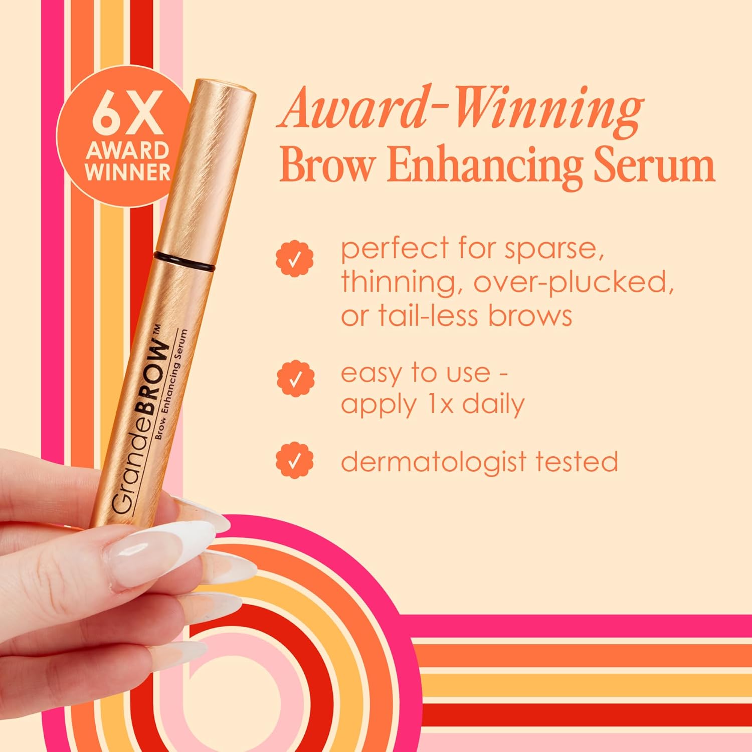 Grande Cosmetics GrandeBROW Brow Enhancing Serum – Vitamins, Peptides & Amino Ac