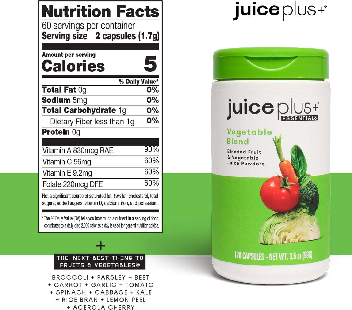 JuicePlus+ Fruit & Vegetable Blend – 20 Fruits & Veggies with Plant Nutrients, S