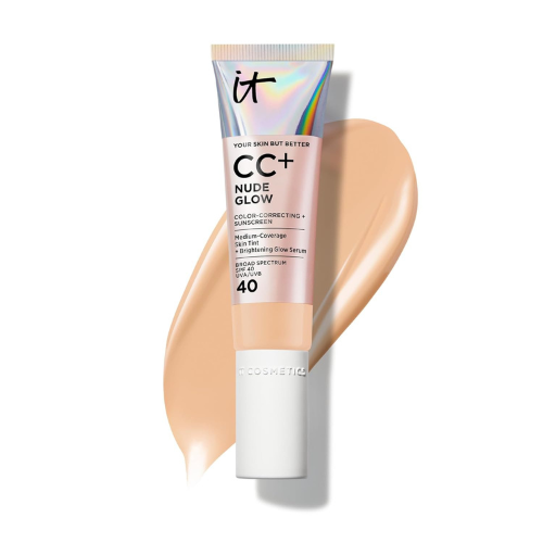 IT Cosmetics CC+ Nude Glow Foundation SPF 40 – Medium Coverage, Brightening Glow