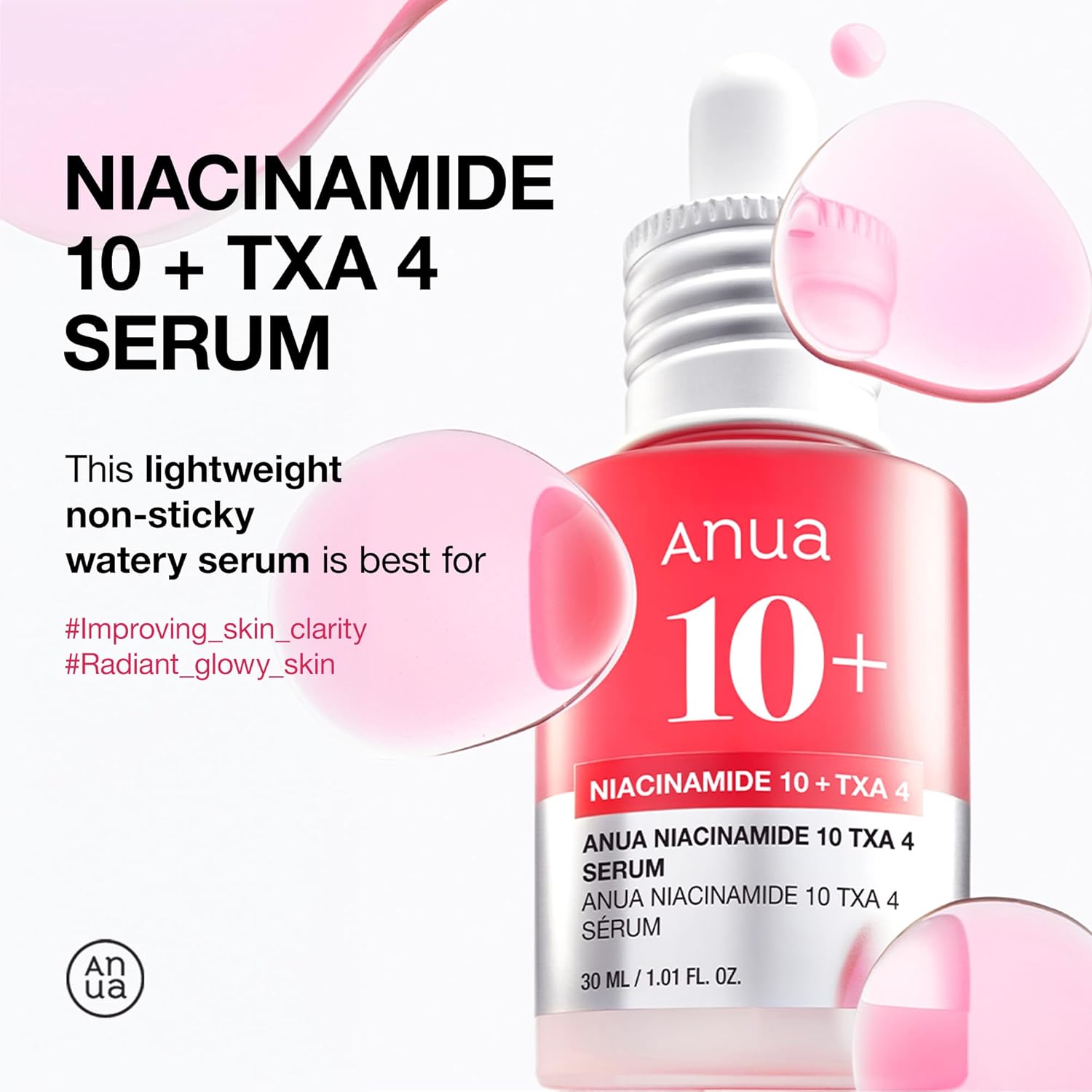 ANUA Niacinamide 10% + TXA 4% Serum – Korean Skincare for Glass Skin, Dark Spot 