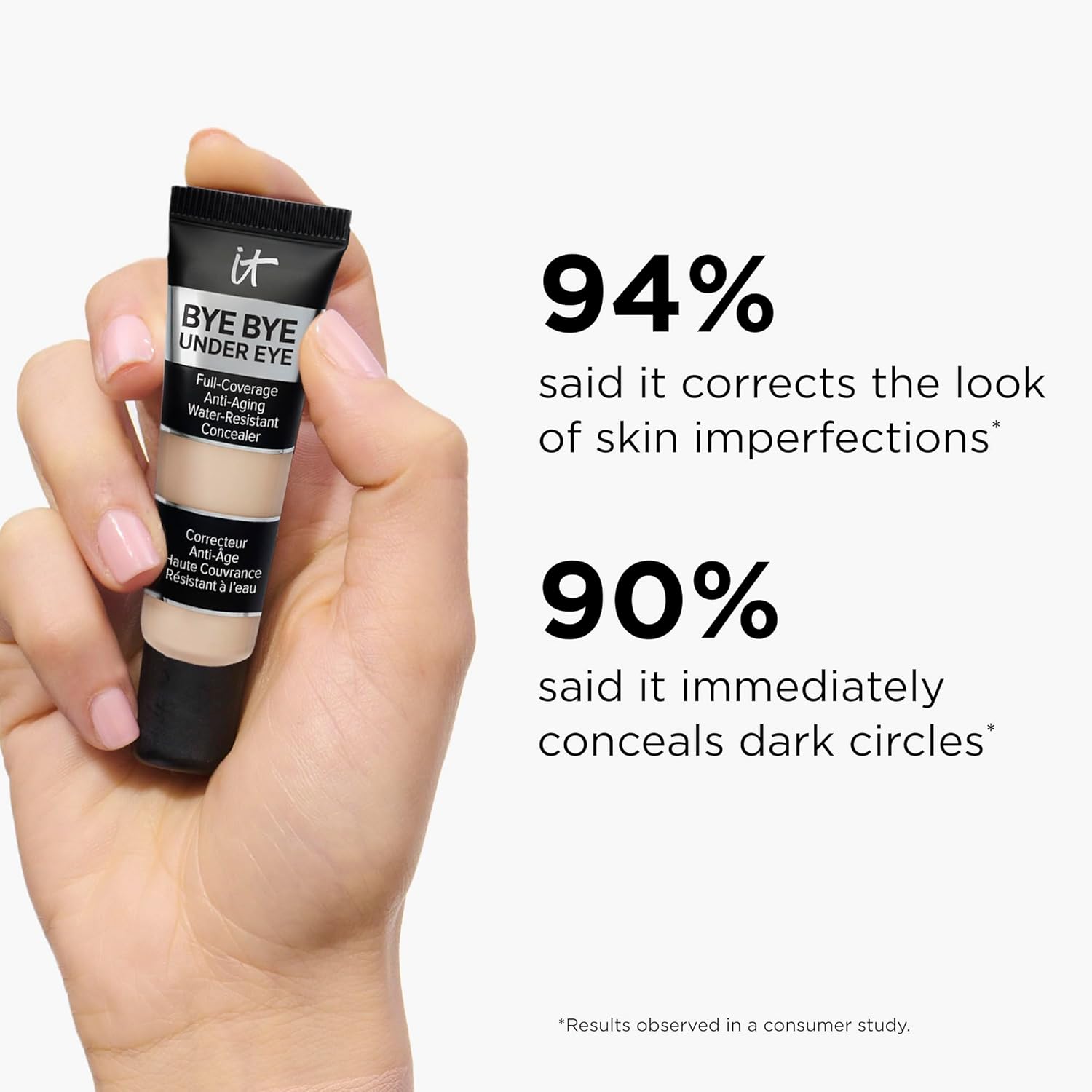 IT Cosmetics Bye Bye Under Eye Concealer – 24H Full Coverage, Water-Resistant Br