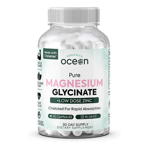 Organics Ocean Pure Magnesium Glycinate with Zinc – Maximum Strength Chelated Ma