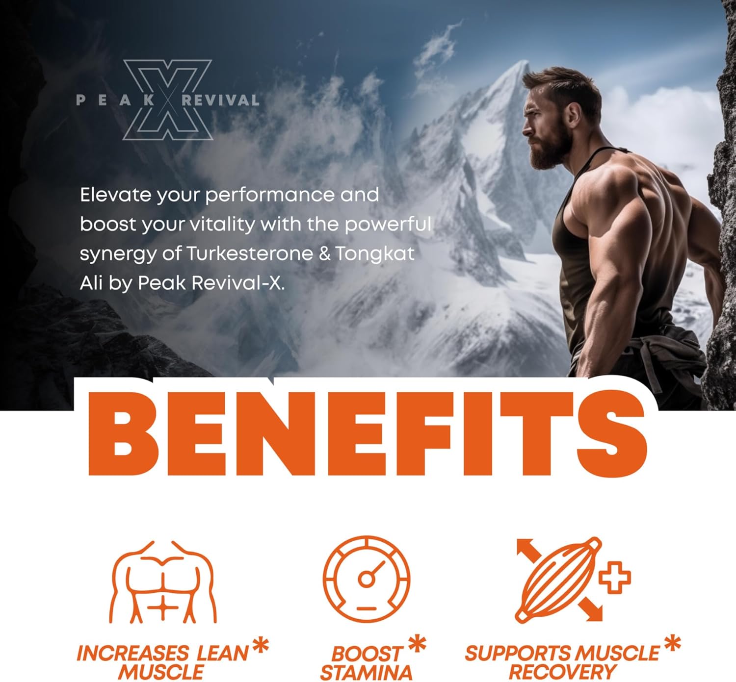 Peak Revival-X Turkesterone & Tongkat Ali 1000mg Supplement – 500mg Ajuga Turkes