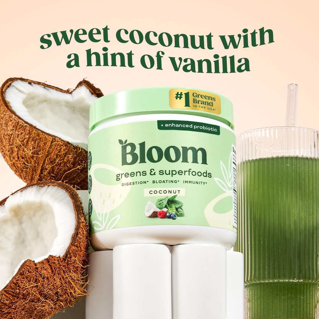 Bloom Nutrition Superfood Greens Powder | Digestive Enzymes with Probiotics & Pr