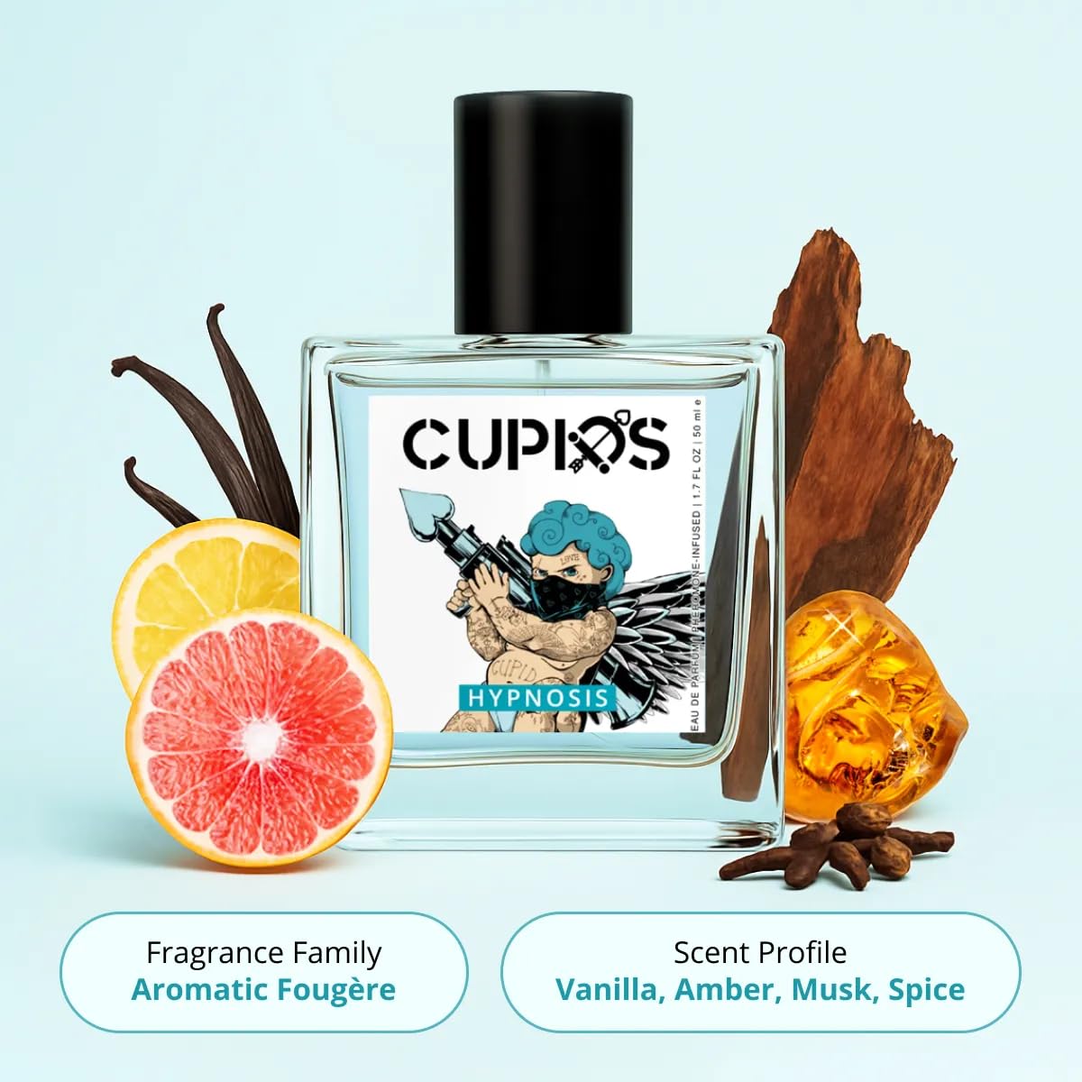 Cupids Original Hypnosis 2.0 Eau de Parfum Pheromone Cologne for Men – 50ml Long