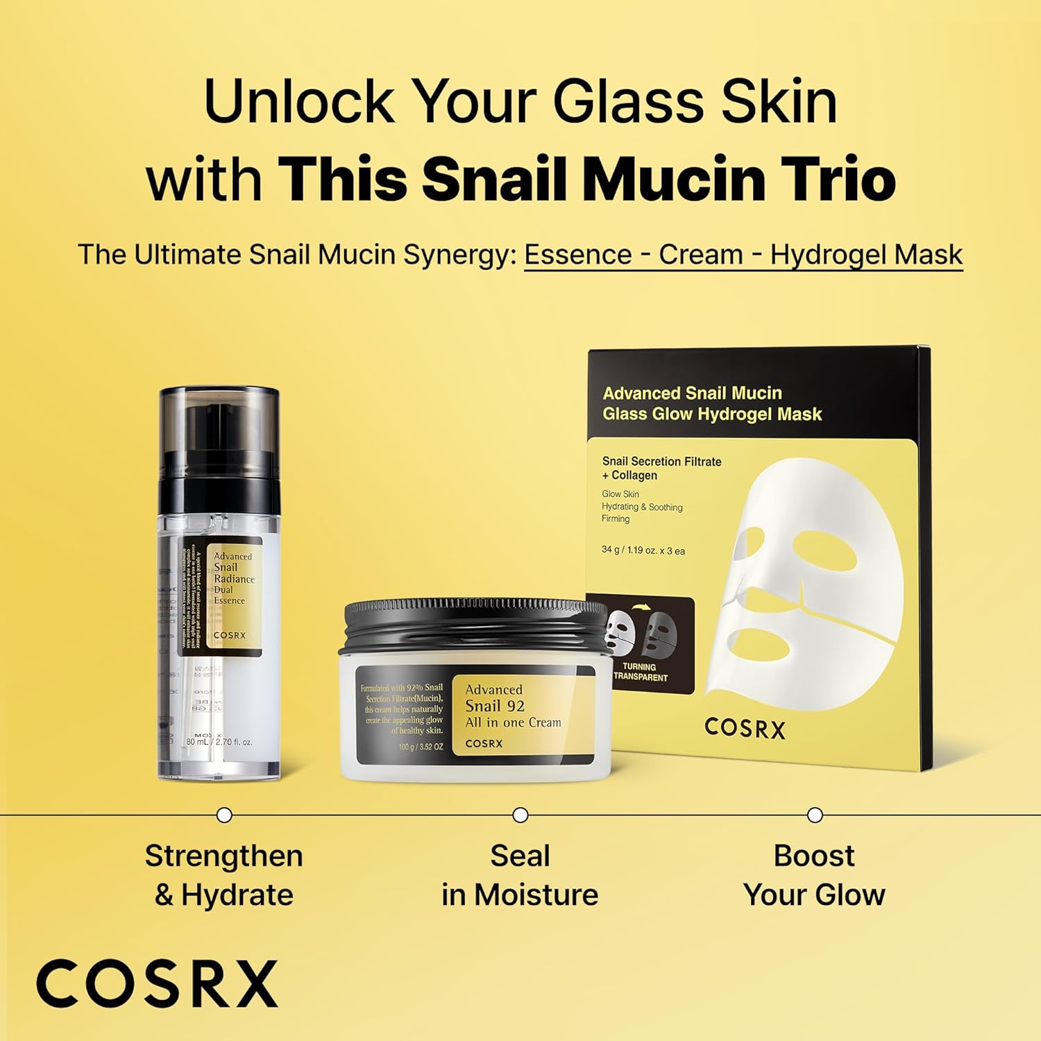 COSRX Snail Mucin 74% + Niacinamide 5% Dual Essence Serum, Anti-Aging & Brighten